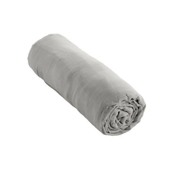 Drap housse 200x200 cm GAÏA Nuage en gaze de coton sans repassage