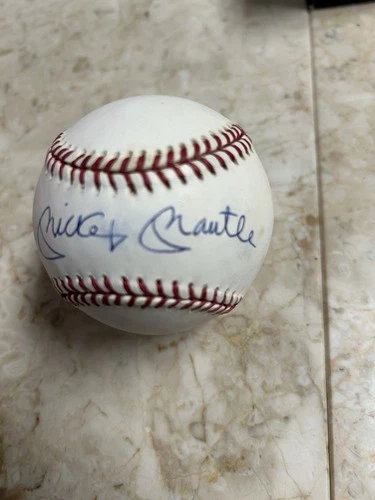 Mickey Mantle Autographed 1994 World Series Baseball Scoreboard-Goldin COA