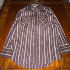 Ely Cattleman Pearl Snap Western Stripe Shirt Medium