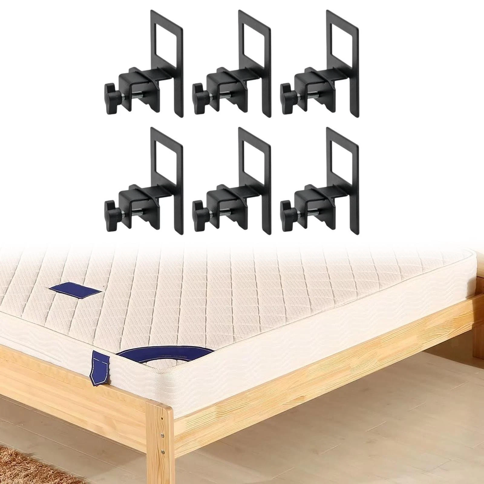 6 Pieces Mattress Gaskets for Bed Frame for Bed Tube Width 0.4" to 1.3" Dorm