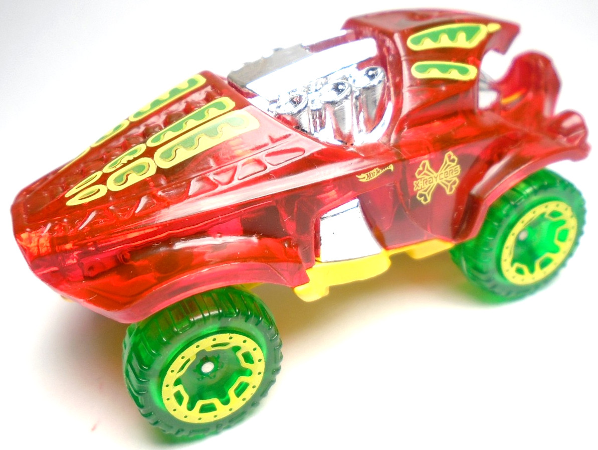 2020 HOT WHEELS X-RAYCERS BEAT ALL RED 1:64 DIECAST 2 3/4" RACE CAR YELLOW GREEN