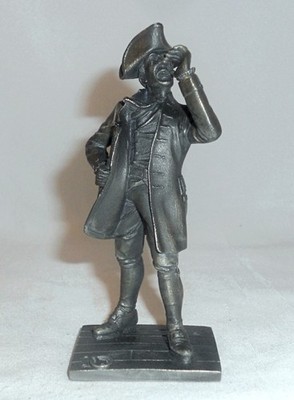 1975 Franklin Mint Fine Pewter Figurine Sea Captain w/ Spyglass Shouting Orders