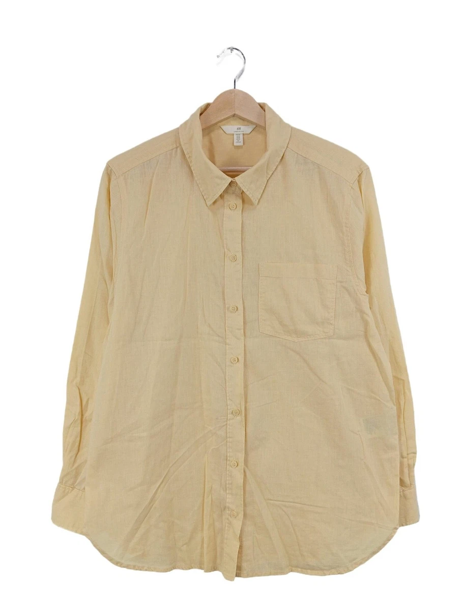 Blouse Voile Jaune H&M Taille 38 - Occasion En Très Bon état - Vêtement Femme Décontracté
