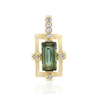 Cavill AnhäNger Silber Vergoldet Indigolith 0,4Ct Oktagon Damen Schmuck