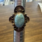 Vintage Native American Sterling Silver Navajo Turquoise Ring Size 5