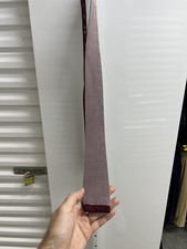 Mens Zenio 100 Microfiber Woven Maroon Neck Tie Excellent Condition