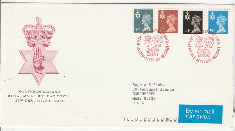 Great Britain 'Northern Ireland Cachet FDC' Scott # NIMH 26,38,44 & 54 28NOV1989
