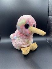 Ty Beanie Boos plush kiwi 6 inch rainbow pink bird Adorable