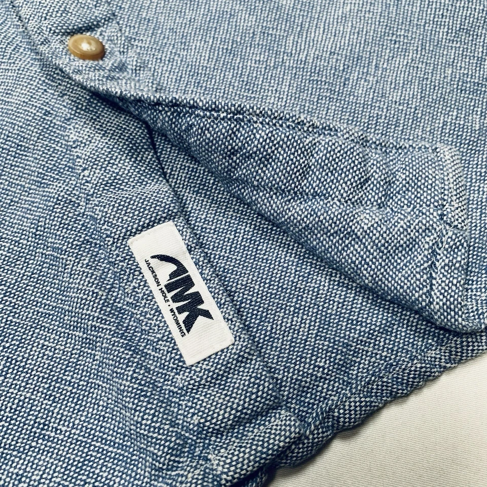 Camisa Mountain Khakis Manga Larga Abotonada Hombres L Azul Bolsillos Elastizada Exterior Foto 3 de 4