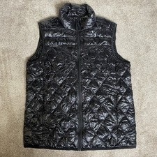 Uniqlo Jacket Womens Medium Full Zip Packable Black  Vest Down Casual Ladies