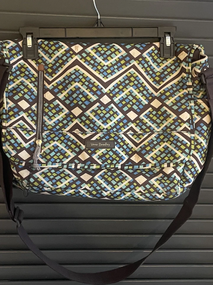 Vera Bradley Laptop Messenger Crossbody Bag~Rain Forest~ Excellent  - Image 3 of 4