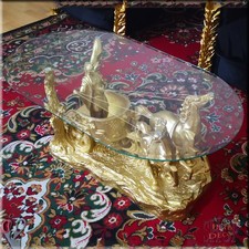 Couchtisch Glas Glastisch Wohnzimmertisch Ben Hur Gold Tisch Sofatisch Kunstharz