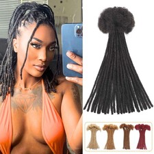 Human Hair Loc Extensions 12 Inch 10 Strands 0.4 cm for Men Women Kids 1B