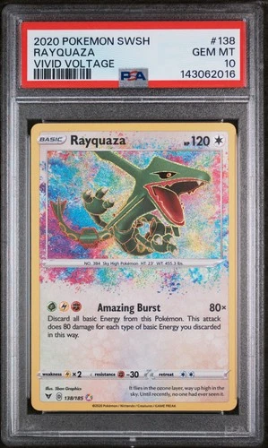 New Listing2020 Pokemon Sword & Shield Vivid Voltage #138 Rayquaza Vivid Voltage PSA 10