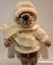 B&auml;r Kleidung Teddy Puppe gestrickter Pulli/Schal/M&uuml;tze 12 cm Ma&szlig;e s. Bilder