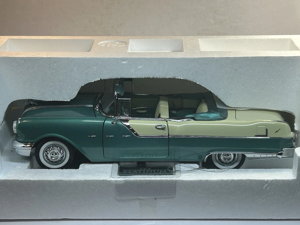 Pontiac Star Chief 1955 convertible blanco niebla/azul turquesa 1:18 DC Sun Star Foto 3 de 4