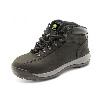 Schwarz Leder SBP Stahlkappe/Zwischensohle Sicherheit Chukka Arbeitsstiefel #CTF32
