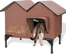 Cat House Outdoor Cats Large Outdoor Cat House Weatherproof W/ Elevated Base