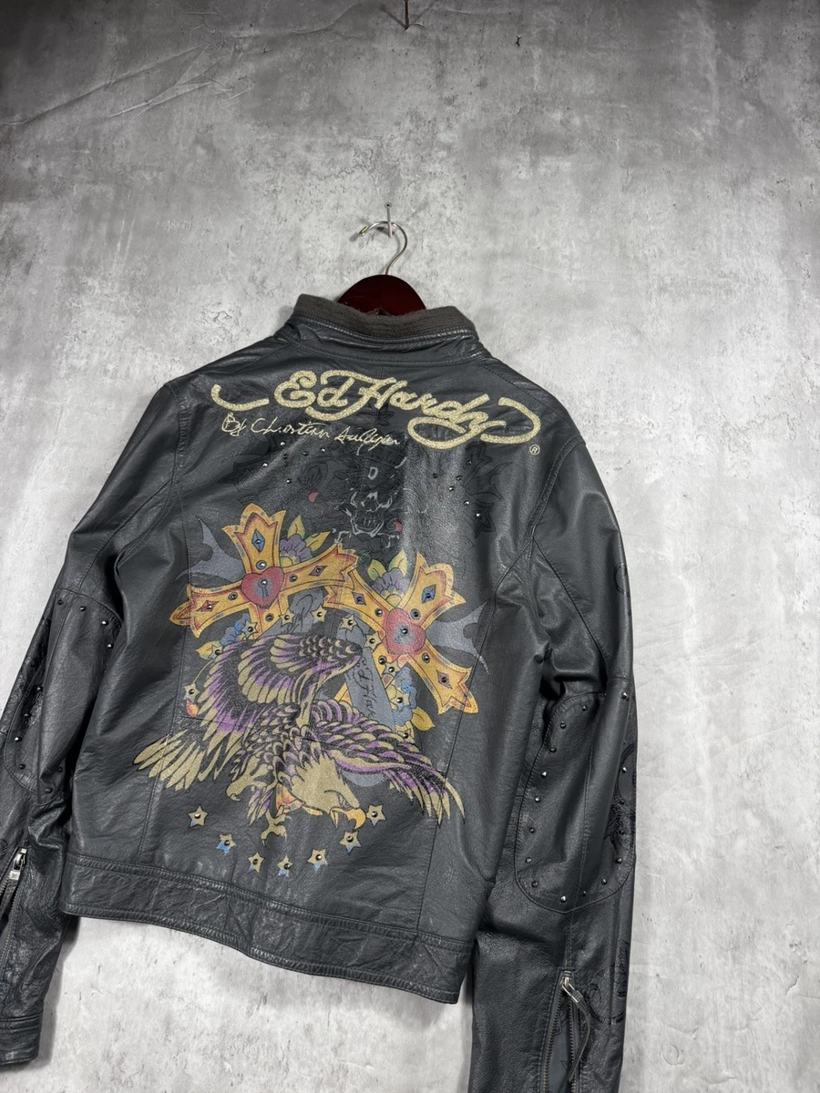 Ed Hardy Leather Outer Shell Coats, Jackets & Vests for Men for