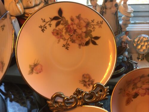 ANTIQUE VICTORIAN tea cup & Saucer Schumann Arzberg Wild Rose & Trinket Dish - Picture 4 of 14