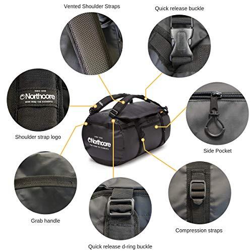 Northcore Duffel Bag 40L Black eBay