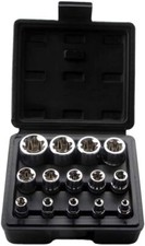 14PC E Torx Socket Set Female Start Bit External Hex Torque E4-E24 With Case