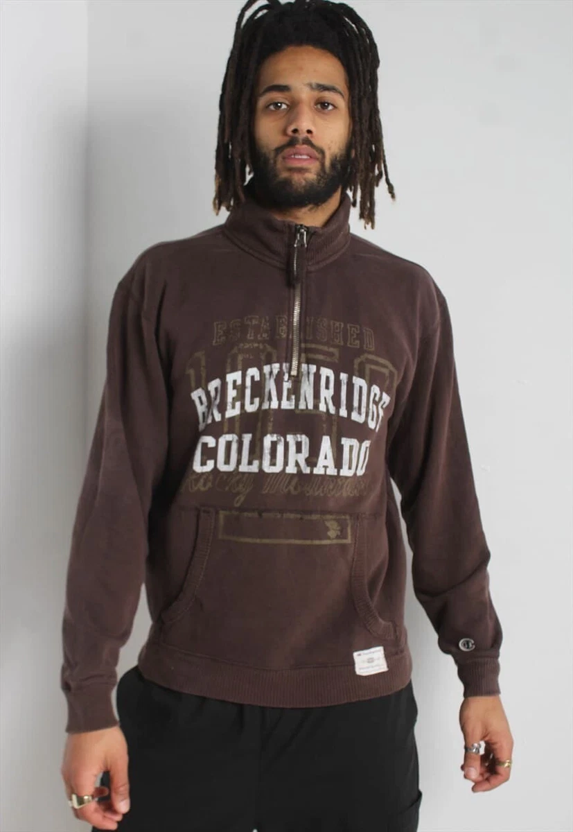 Vintage Champion 90u0026#039;s Mens 1/4 Zip Sweatshirt - Brown- Size Medium M  W1P1 | eBay