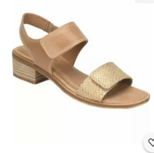Comfortiva Womens Baja Leather Open Toe Casual Sandals metallic ginger Sz  7.5M | eBay