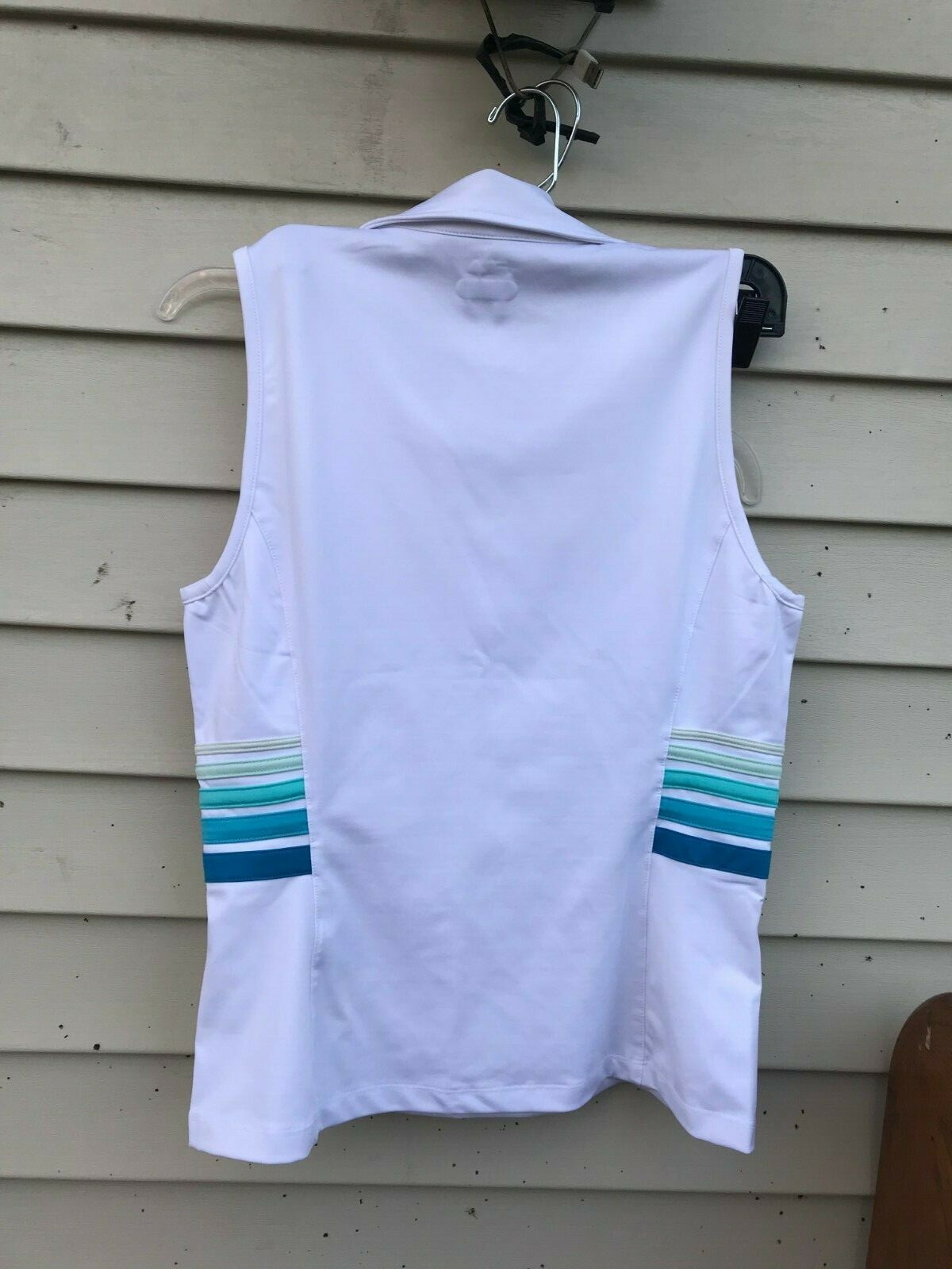 Fila Heritage Sleeveless Polo Shirt WHITE WITH BLUE SIZE M image 2