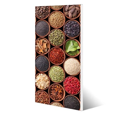 banjado Magnettafel Küchen Memoboard magnetisch groß 37x78cm mit Motiv Zutaten - Bild 1 von 4