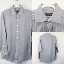 Donald J Trump 15 1/2 32/33 Button Down Shirt Black White Long Sleeve Cotton