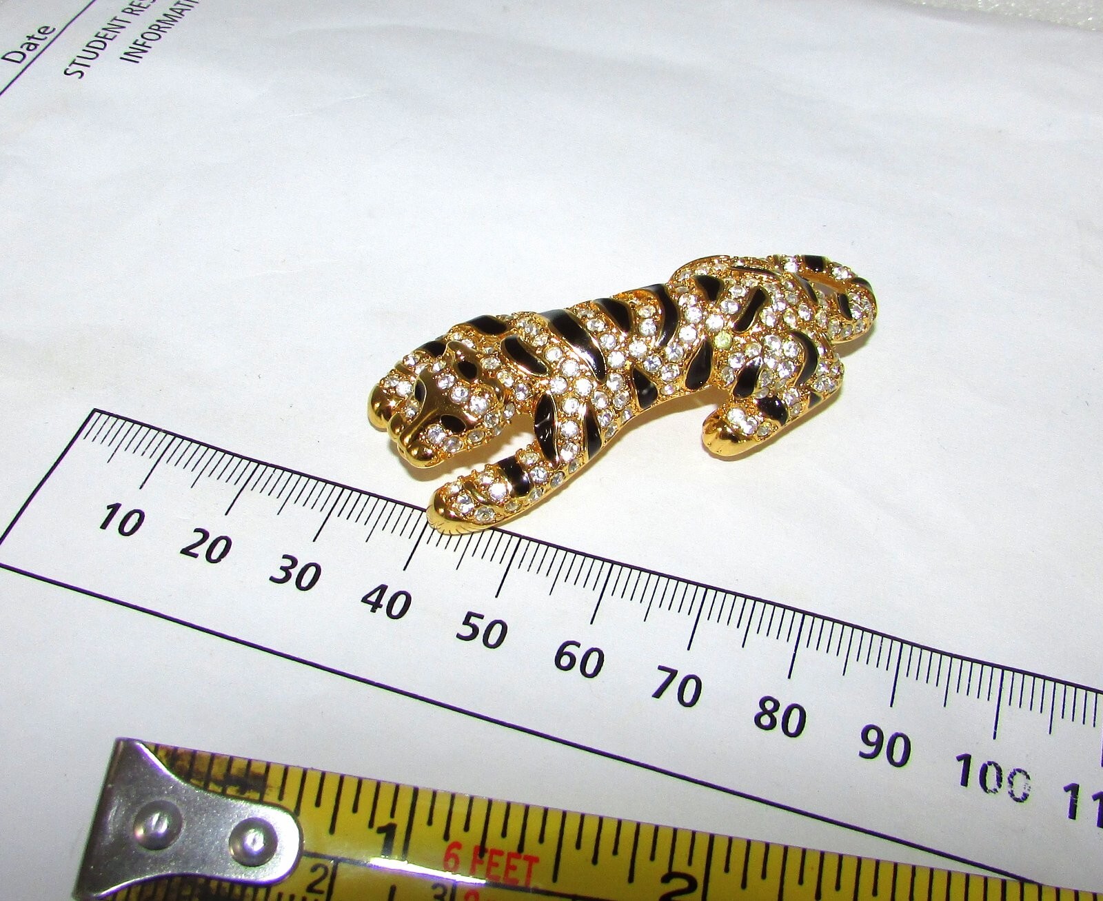 KENNETH JAY LANE TIGER RHINESTONE PIN BROOCH - image 9