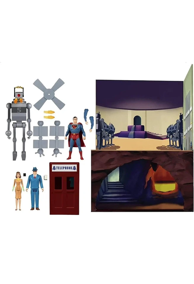 Boneco Mezco Toyz 5 Pontos Superman Mechanical Monsters 1941 Deluxe conjunto na caixa - Imagem 3 de 4