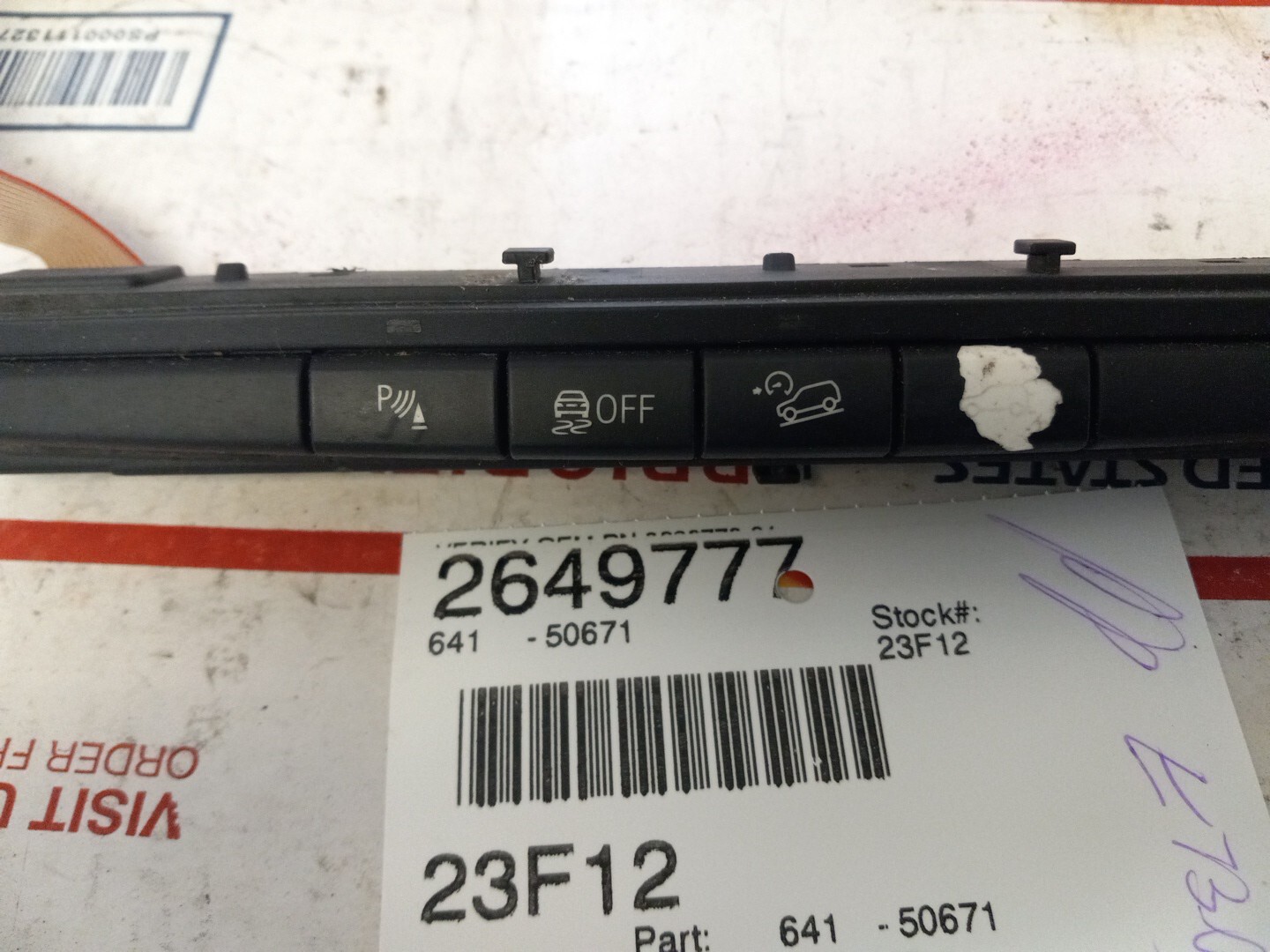 0714 BMW E70 X5 E71 X6 CENTER SWITCH UNIT SET TAILGATE UNLOCK