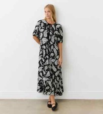 Finery London Black Paisley Midi Dress Size 20