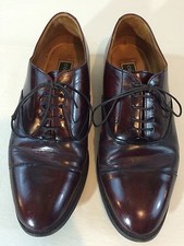 COLE HAAN Mens Burgundy Leather Solid Oxford Dress Shoes 9.5D