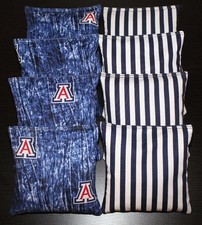 8 CORNHOLE BEAN BAGS made w ARIZONA WILDCATS fabric BAGGO TOSS GAME Top Quality