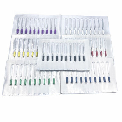 Dental Stainless Steel Nerve Barbed Broaches Root Canal Needles Files Mixed 21mm