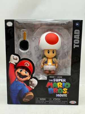 2023 The Super Mario Bros. Movie Toad 5'' Action Figure w/Frying Pan New