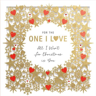 3D Cut Out One I Love All I Want Is You Luxus Weihnachtskarte