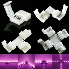 10PCS 4pin RGB 3528 5050 LED Strip Light Solderless Connector Adapter PCB Clip