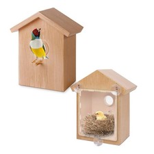 Wooden Bird Nest Wooden Box Breeding Aviary House Nesting Cage w/Suction Cup