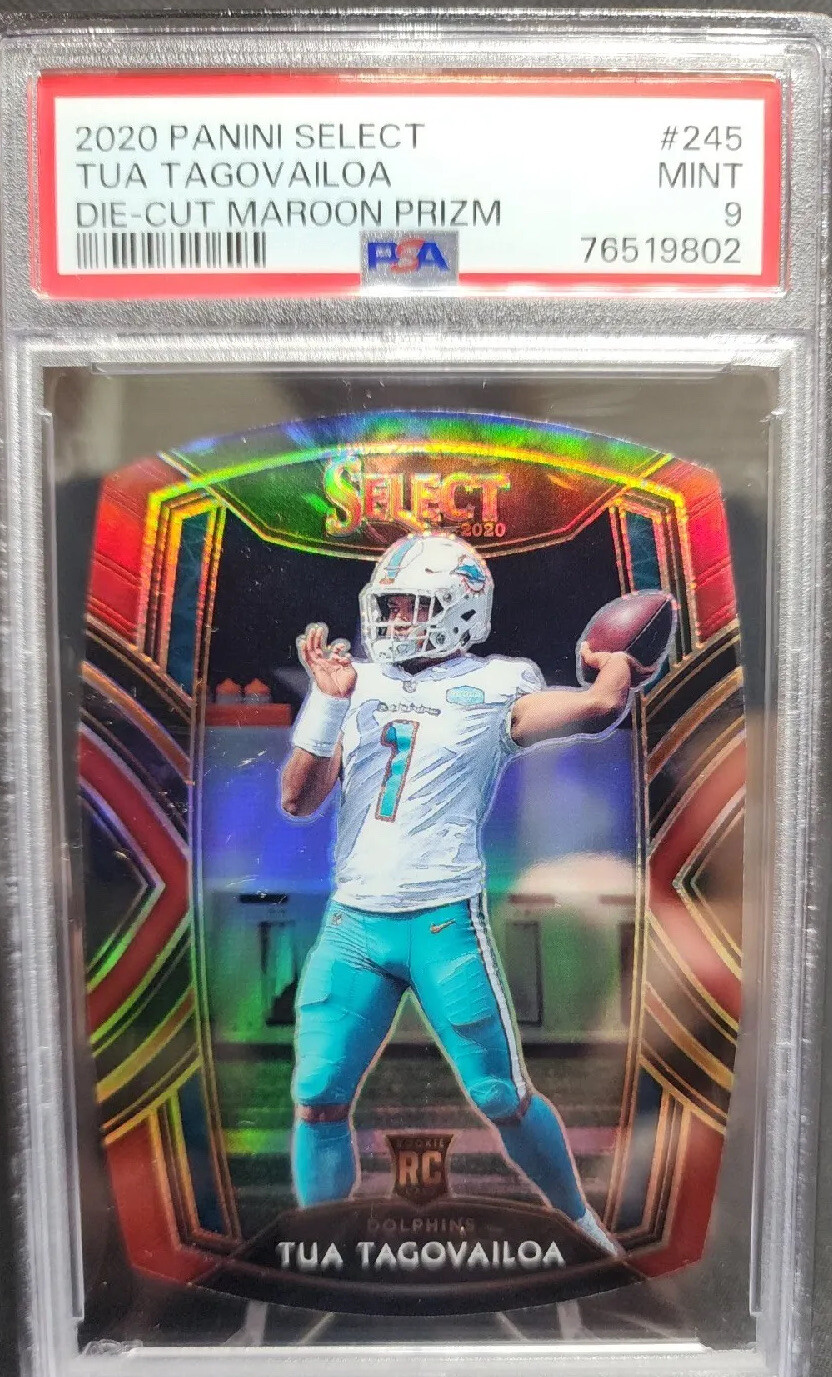 2020 Panini Select Tua Tagovailoa Die-cut Maroon Prizm 245 PSA 9 MINT