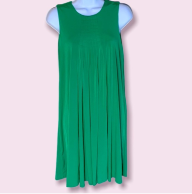 green emerald velvet dress Calvin Klein Mint Green Cotton Sleeveless Midi Dress – SilkRoll main image 1