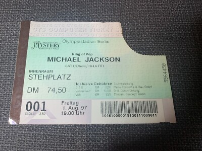 alte Konzertkarte Michael Jackson