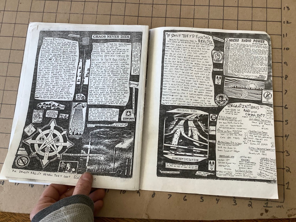 Original Zine: VILE #7 & #2 combined PUNK Anarchist collective