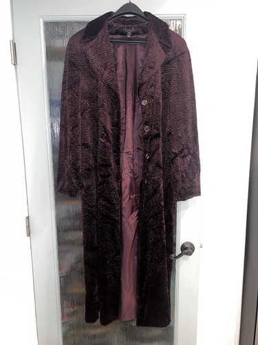 Coat, Curly Faux Fur Long Coat, Beautiful Purple Coat, VTG Long Coat