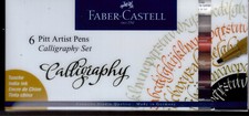 Faber-Castell 6 Pitt Calligraphy Set NEW GENUINE Made in Germany