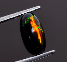 2 Cts Natural Black Ethiopian Opal Oval Shape...