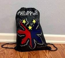 Philippine Drawstring Bag Backpack Black Nylon Filipino Pinoy Philippines 